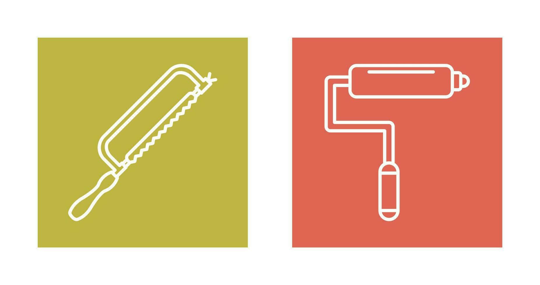 Hacksaw and Paint Roller Icon vector