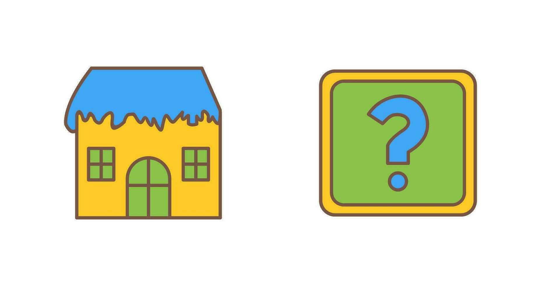 House with Snow and Question Mark Icon vector