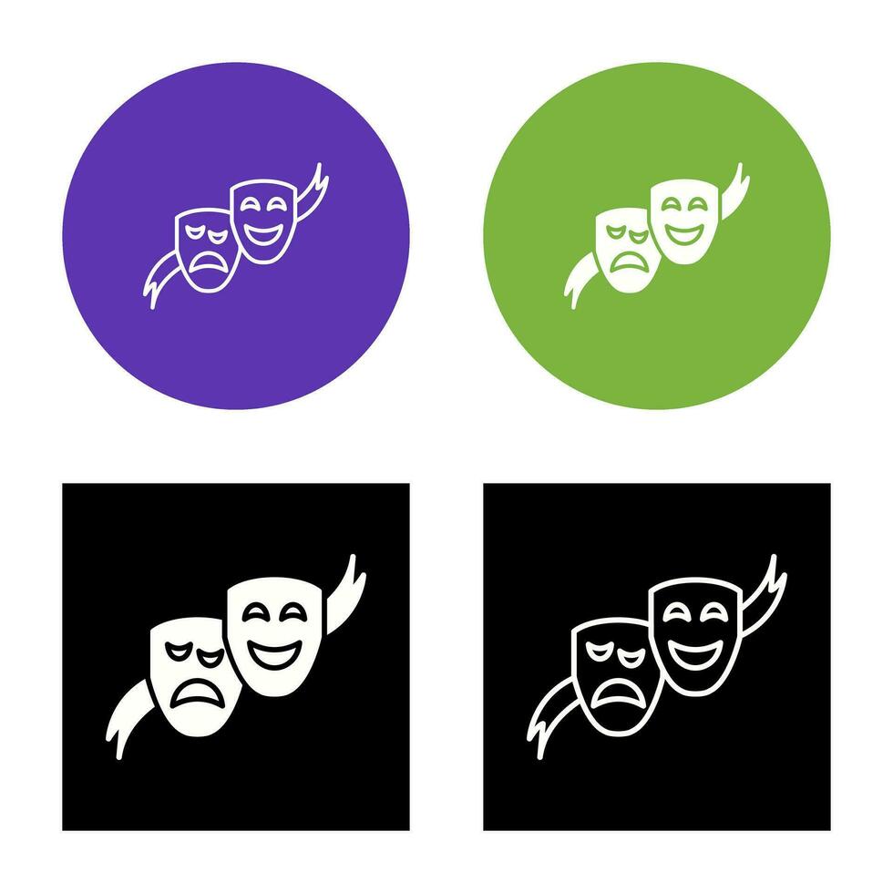 icono de vector de máscaras de teatro