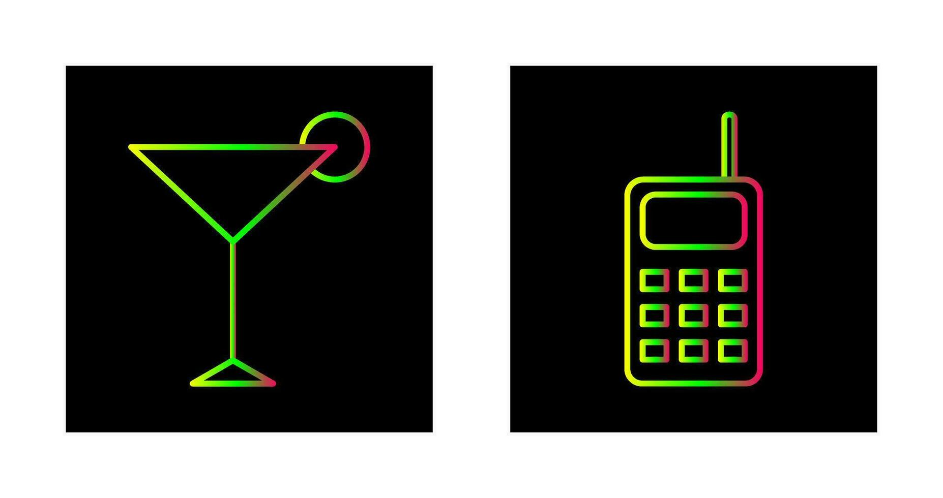 cosmopolitan and walkie talkie Icon vector