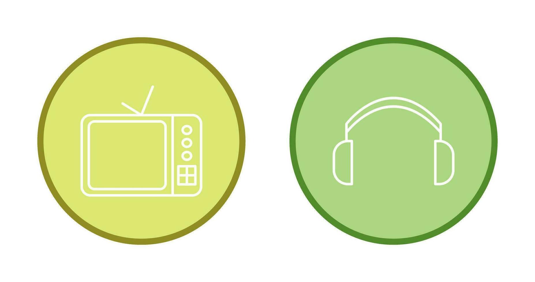 televisión conjunto y auriculares icono vector