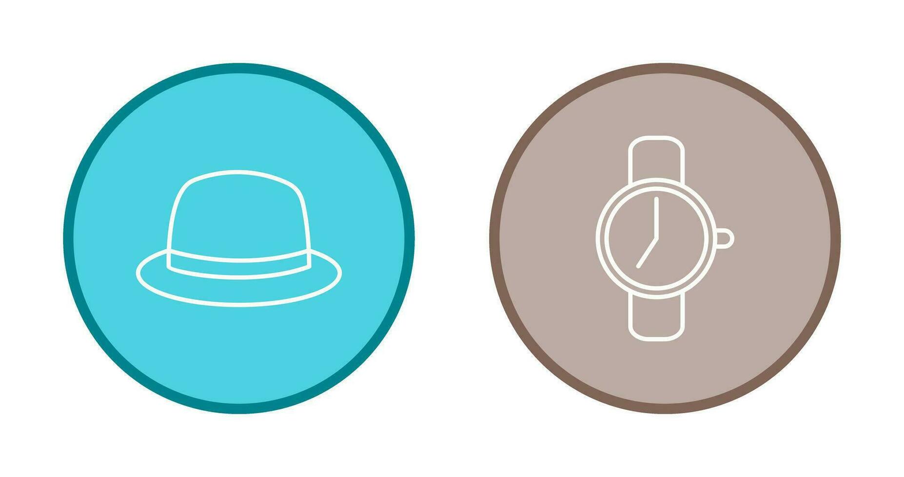 Hat and Watch Icon vector