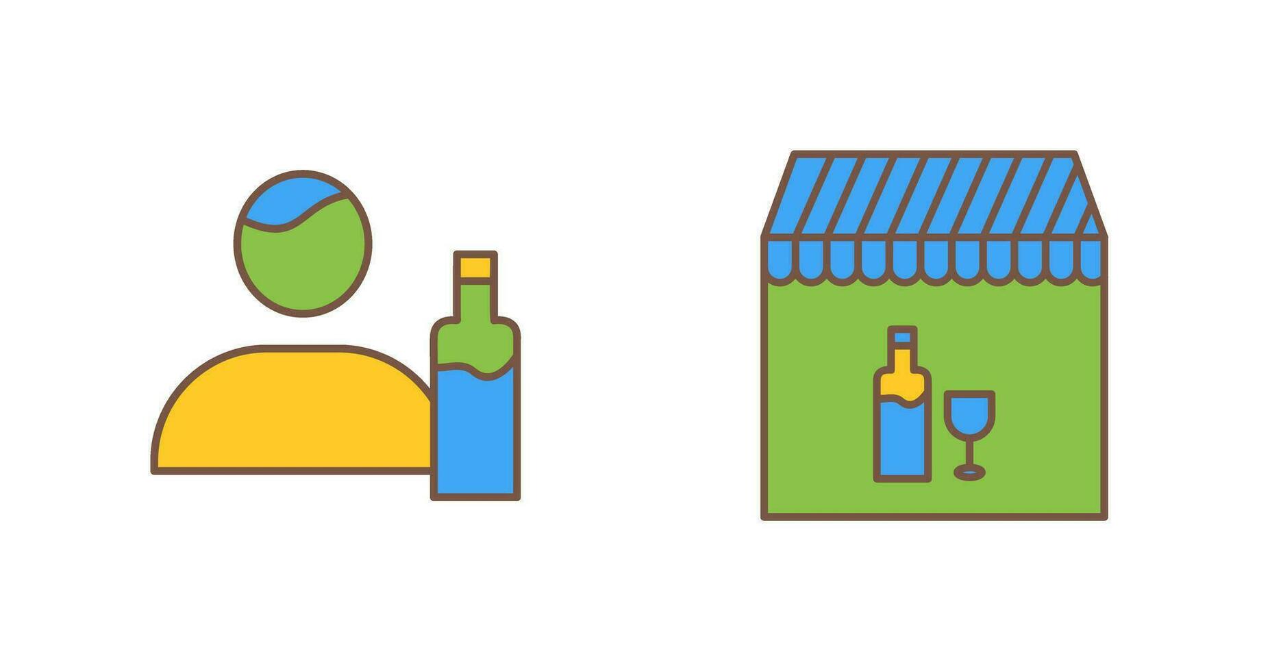 man drink and Cafe bar Icon vector