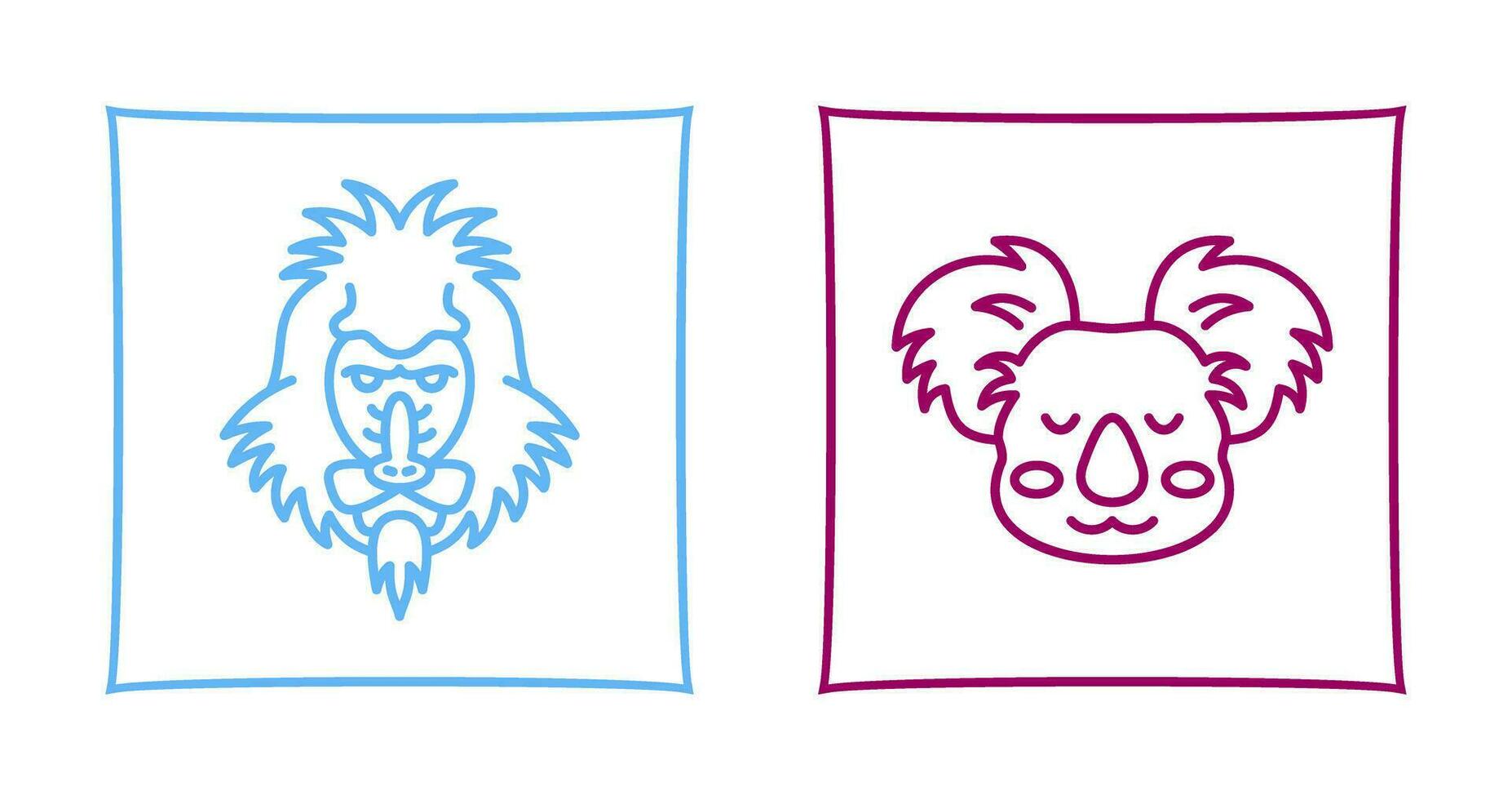 Mandrill and Koala Icon vector