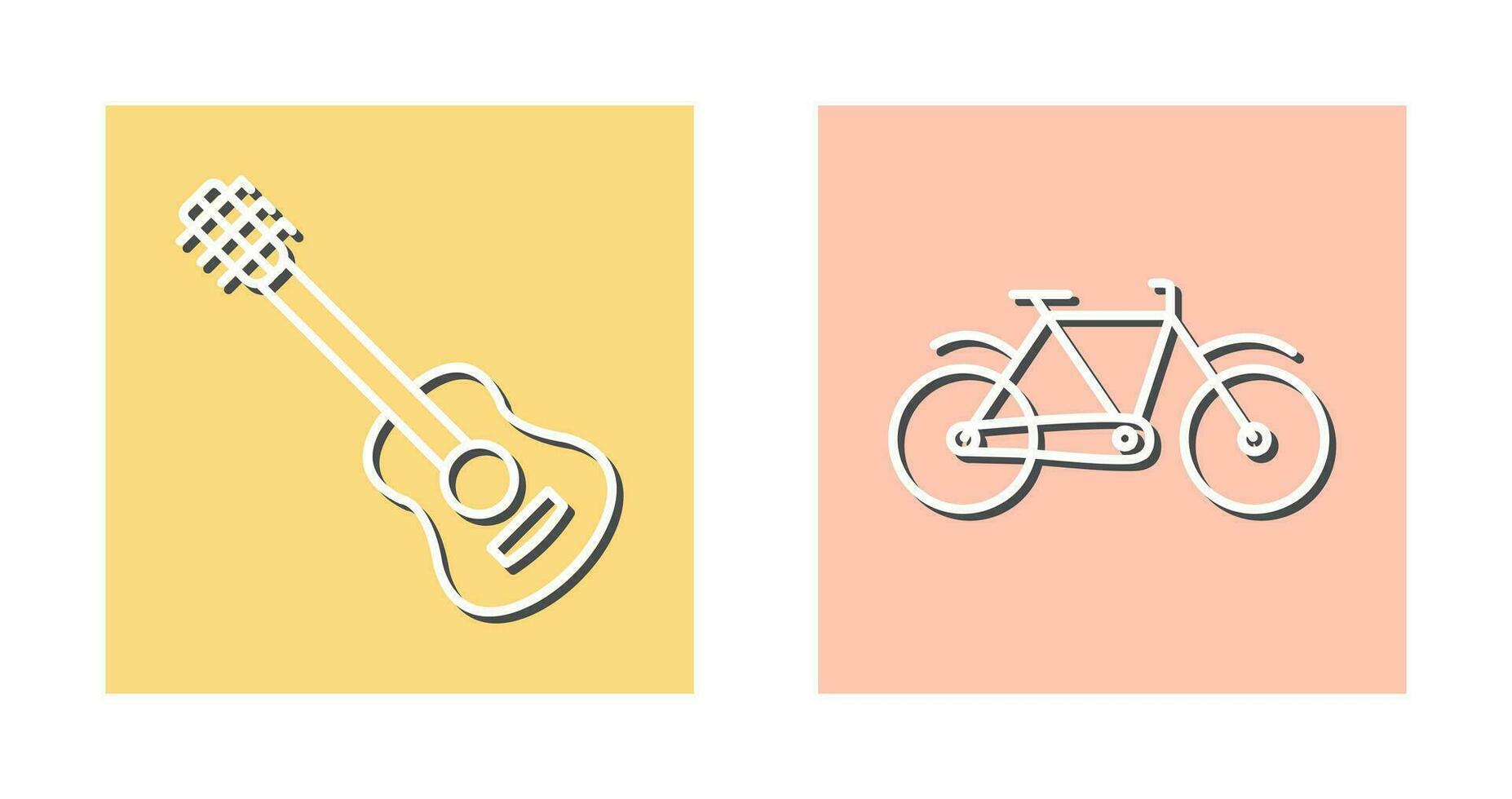 Guitar and Biycle Icon vector
