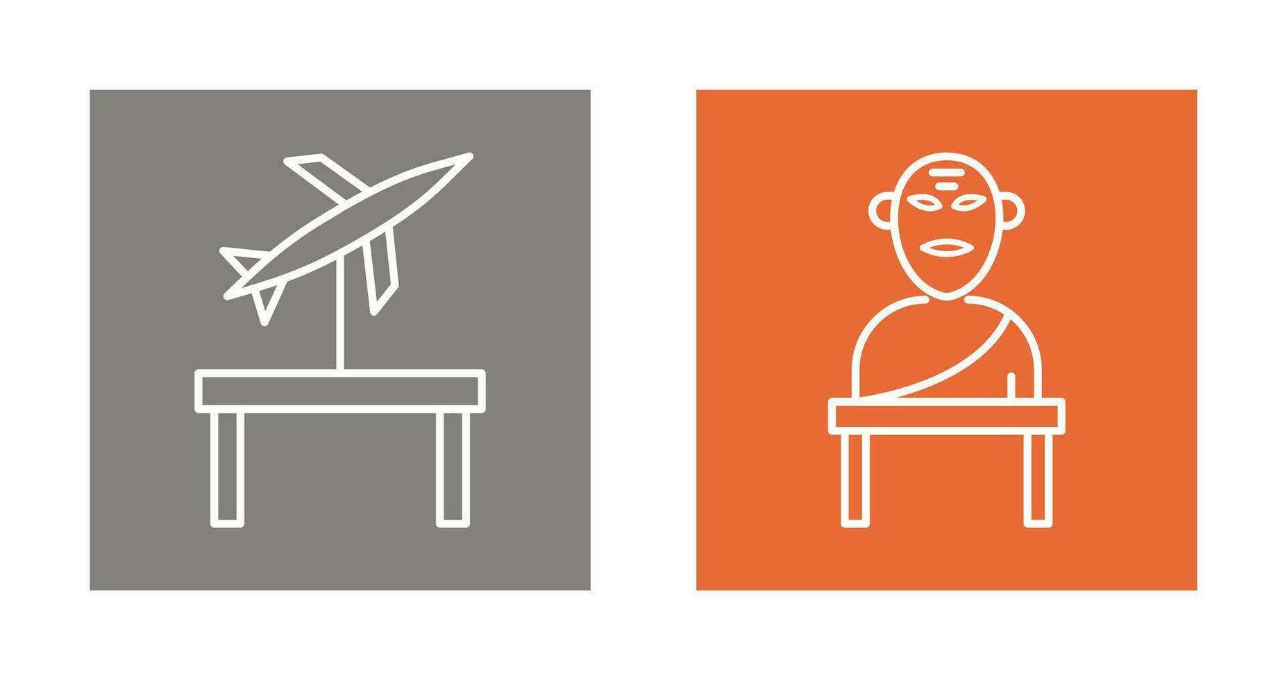 Jet Exhibit and Greek god Icon vector