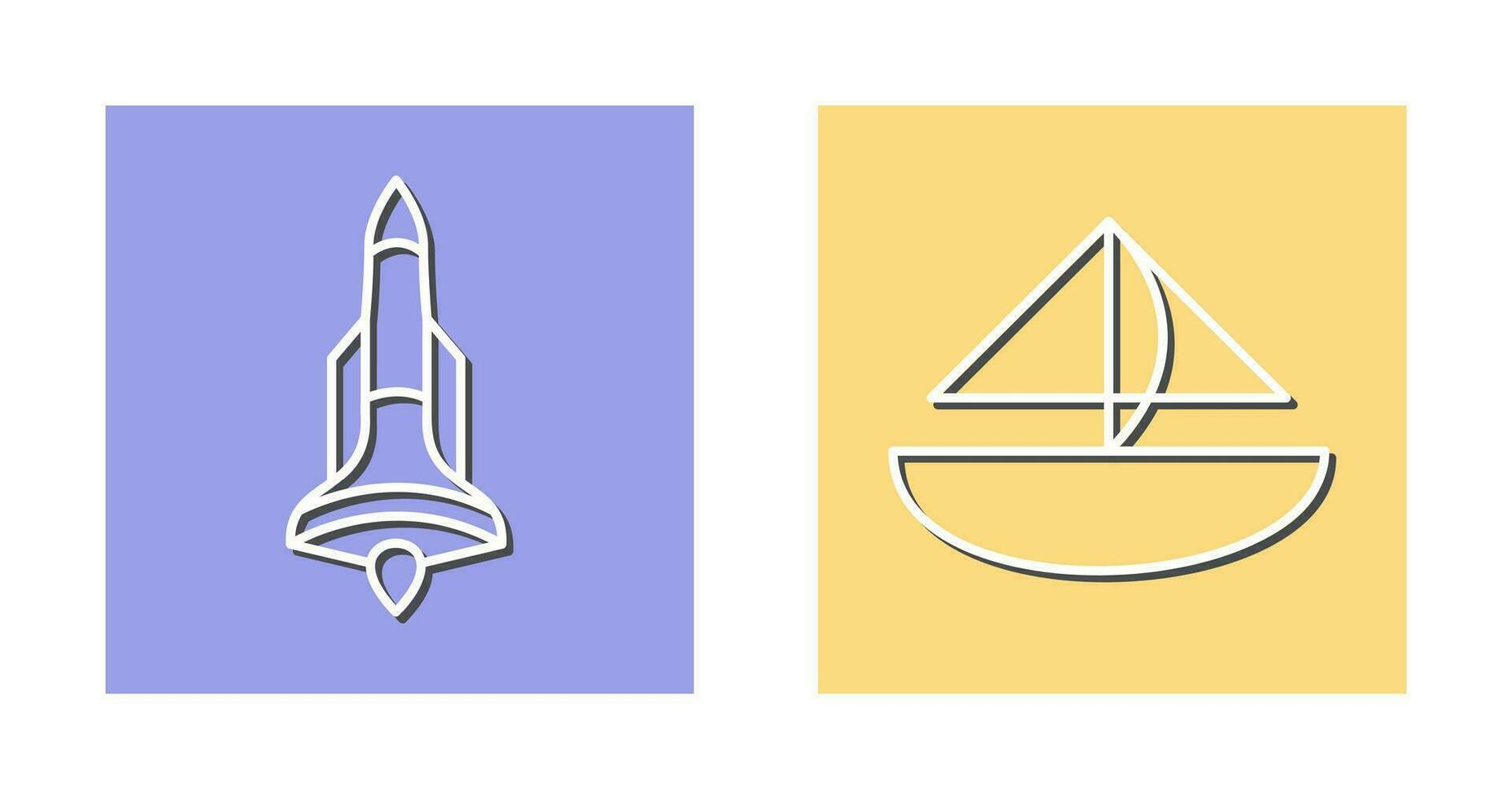 Rocket and Small Yacht Icon vector