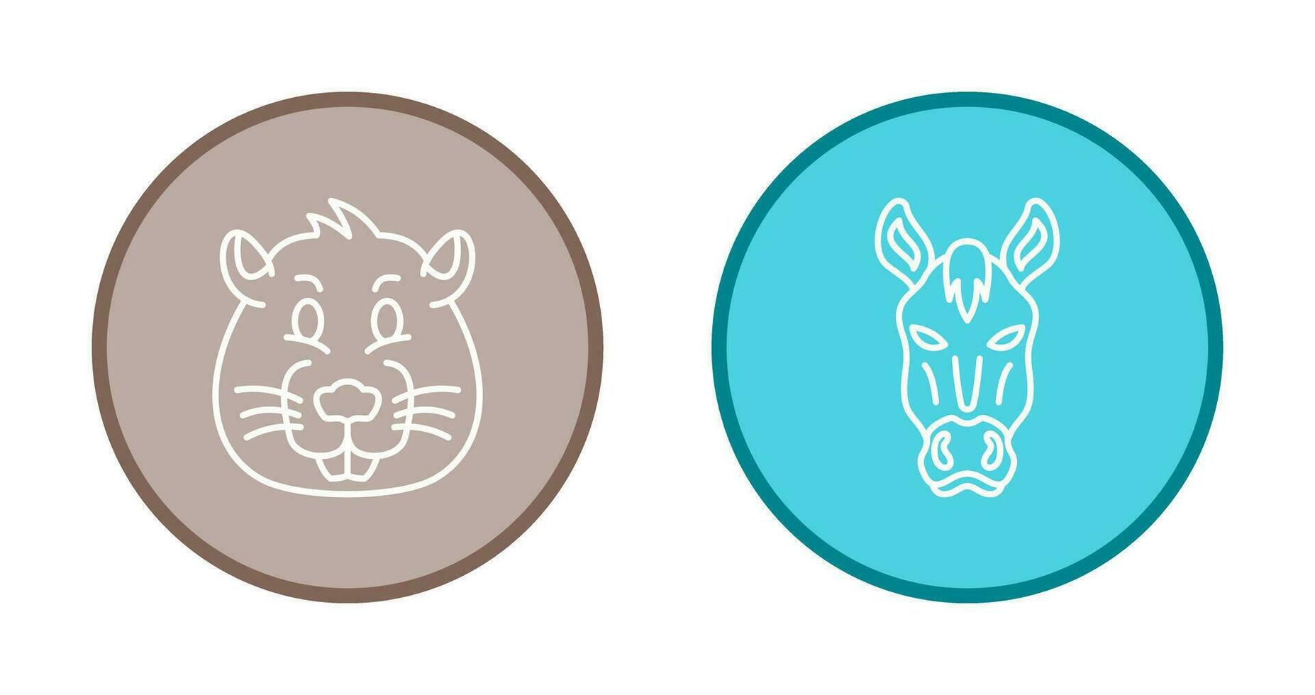 Beaver and Horse Icon vector