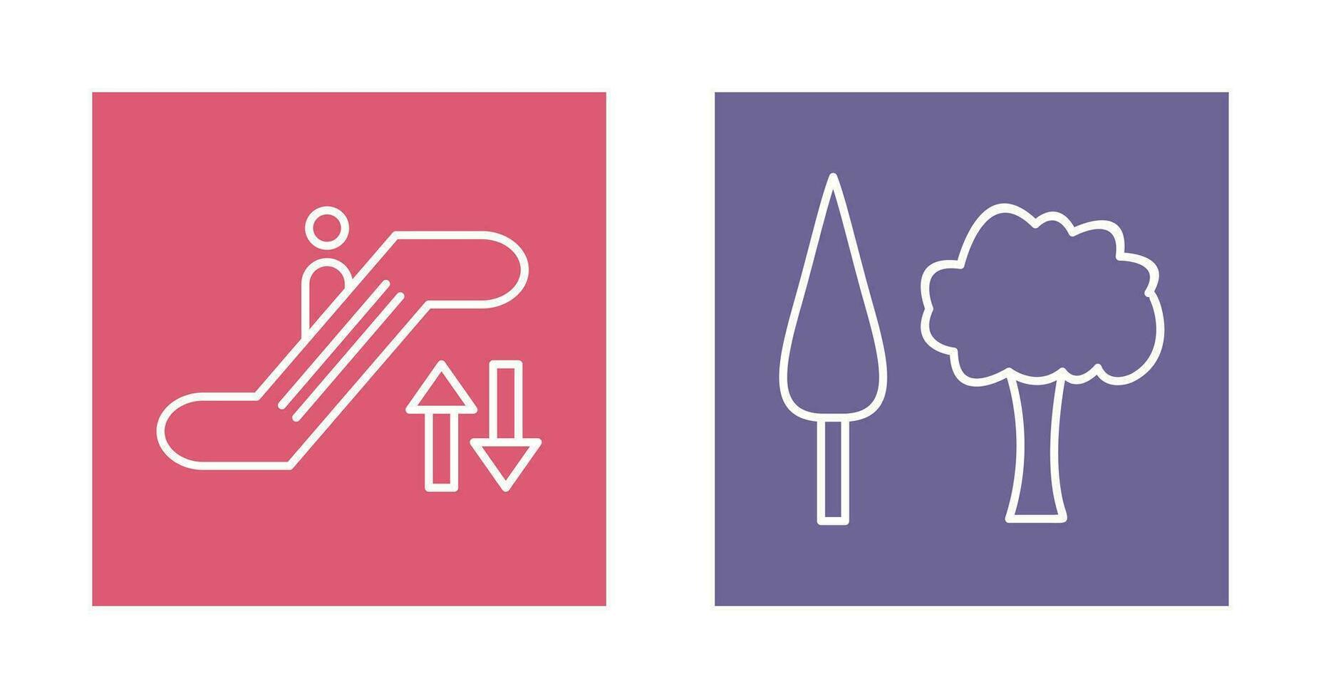 Escalator and Trees Icon vector