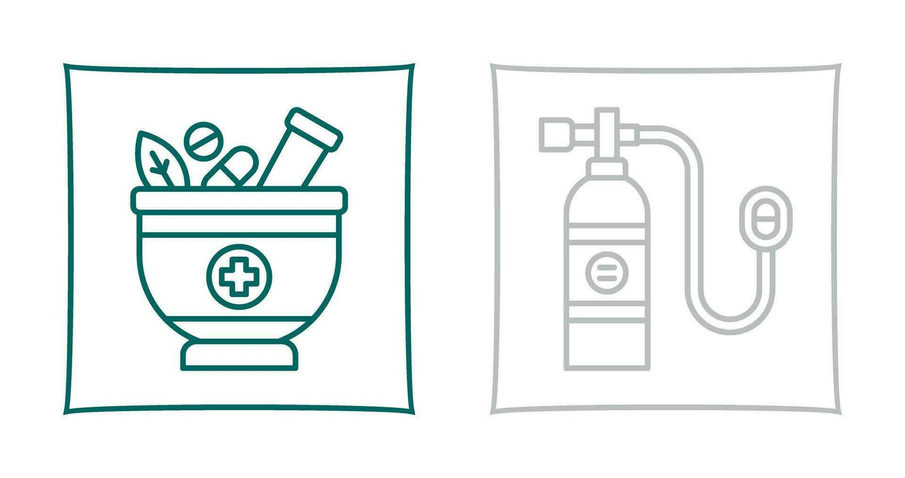 Herb and Oxygen Tank Icon vector