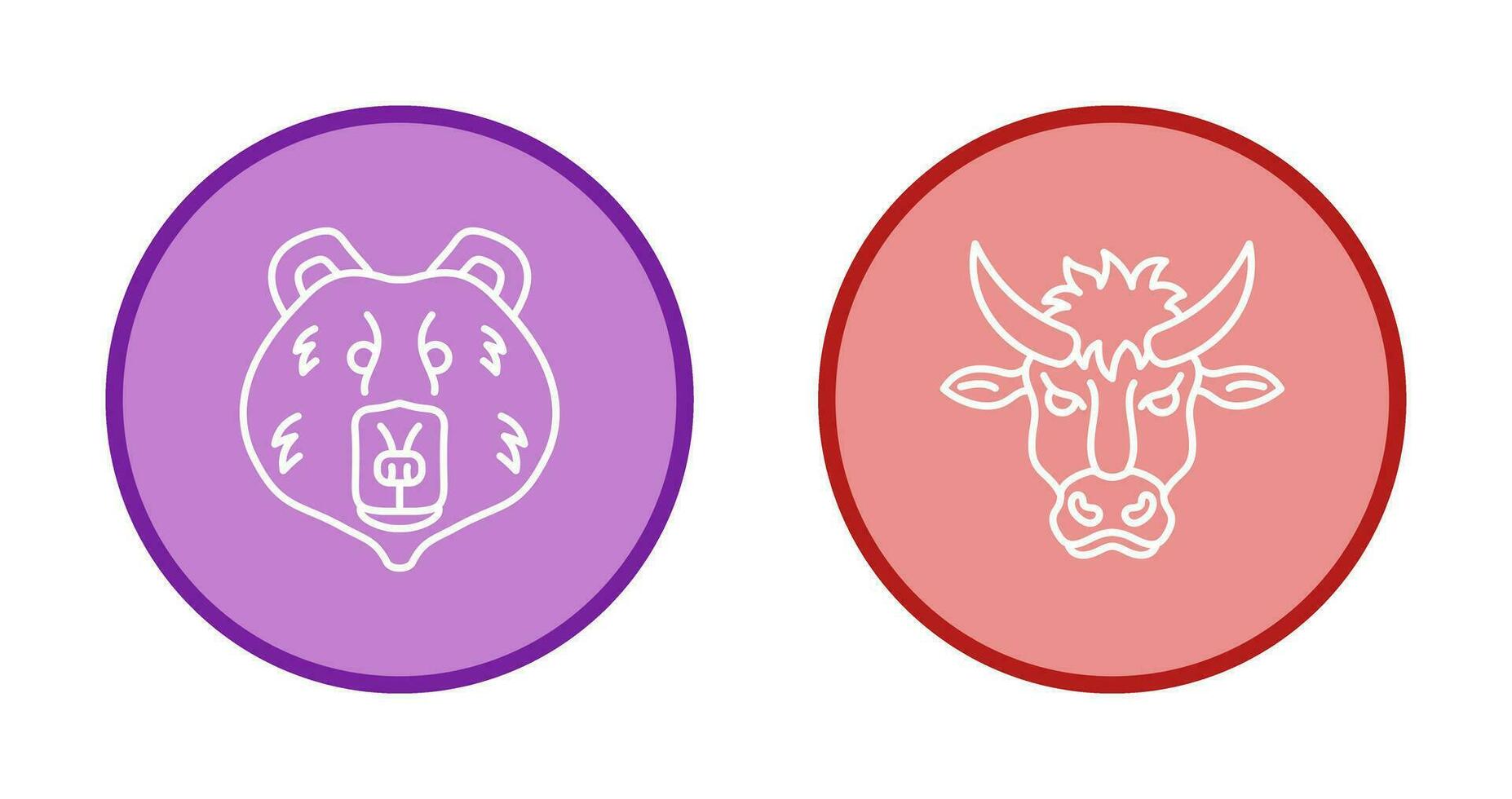 Polar Bear and Bison Icon vector