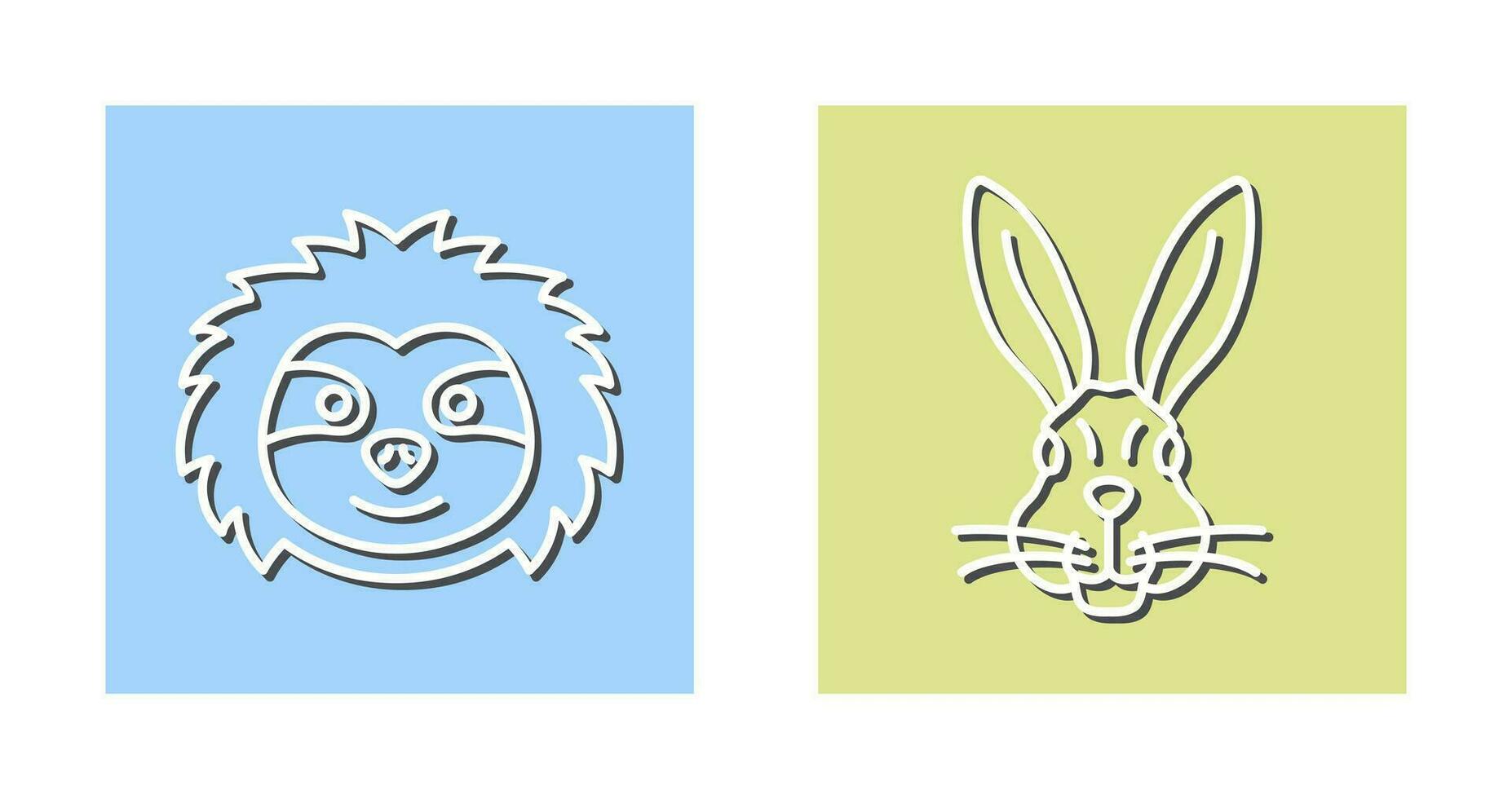 Sloth and Rabbit Icon vector