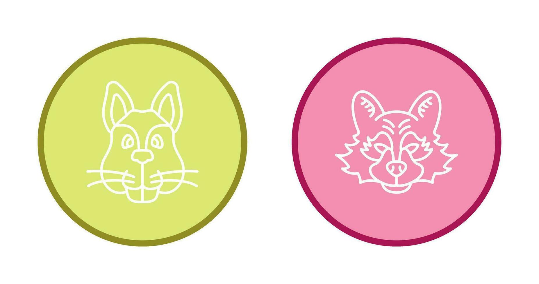 Squirrel and Raccoon Icon vector