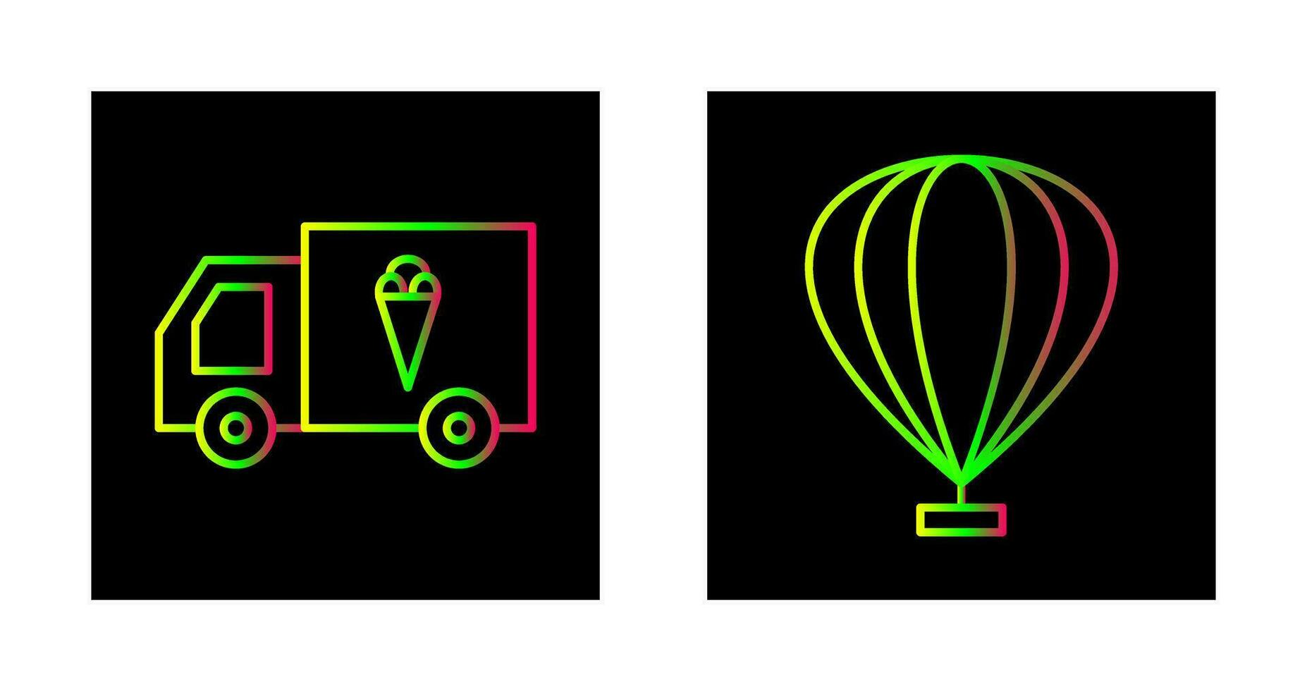 Icecream Van and air Craft Icon vector