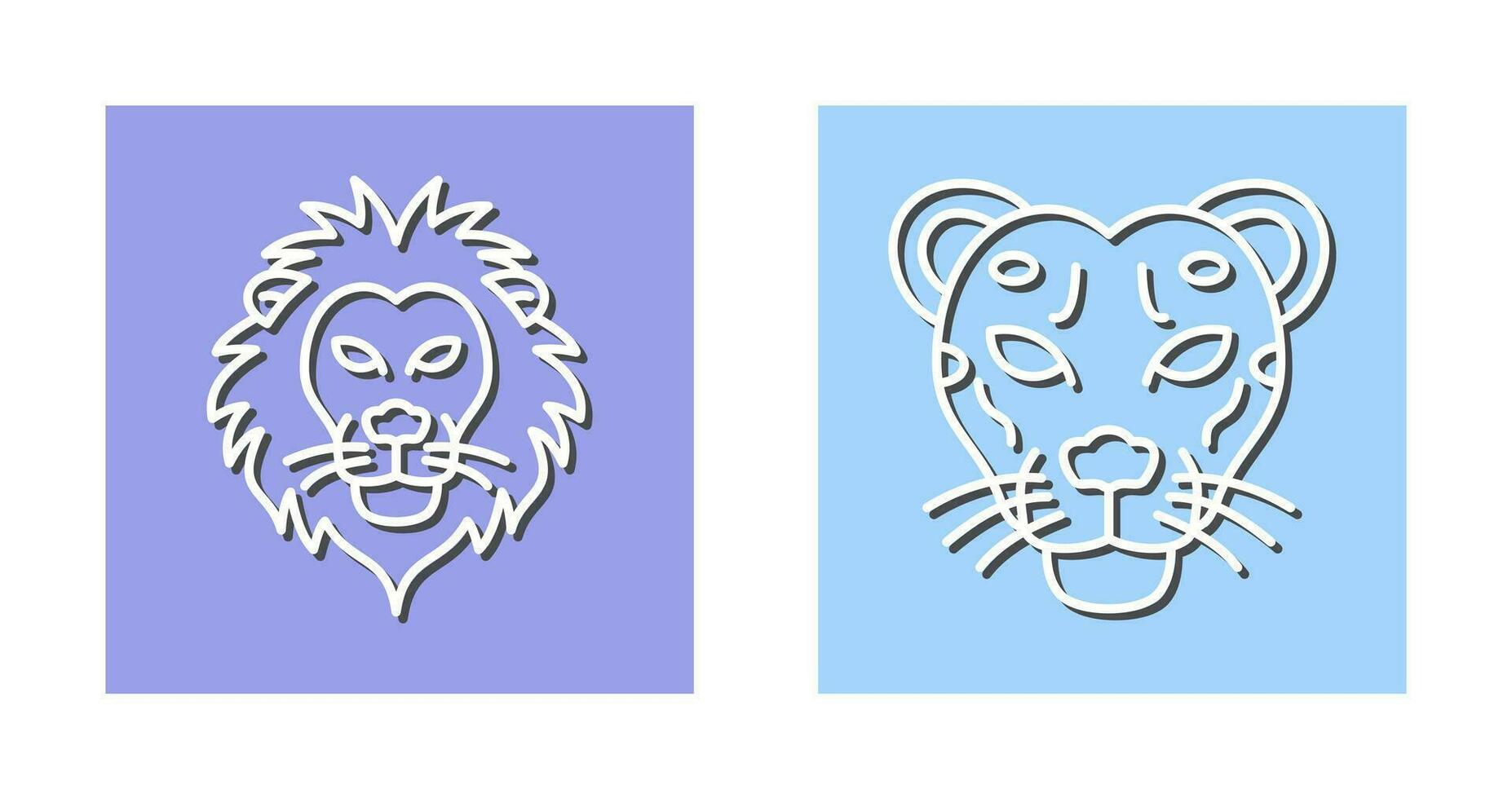 Lion and Cheetah Icon vector