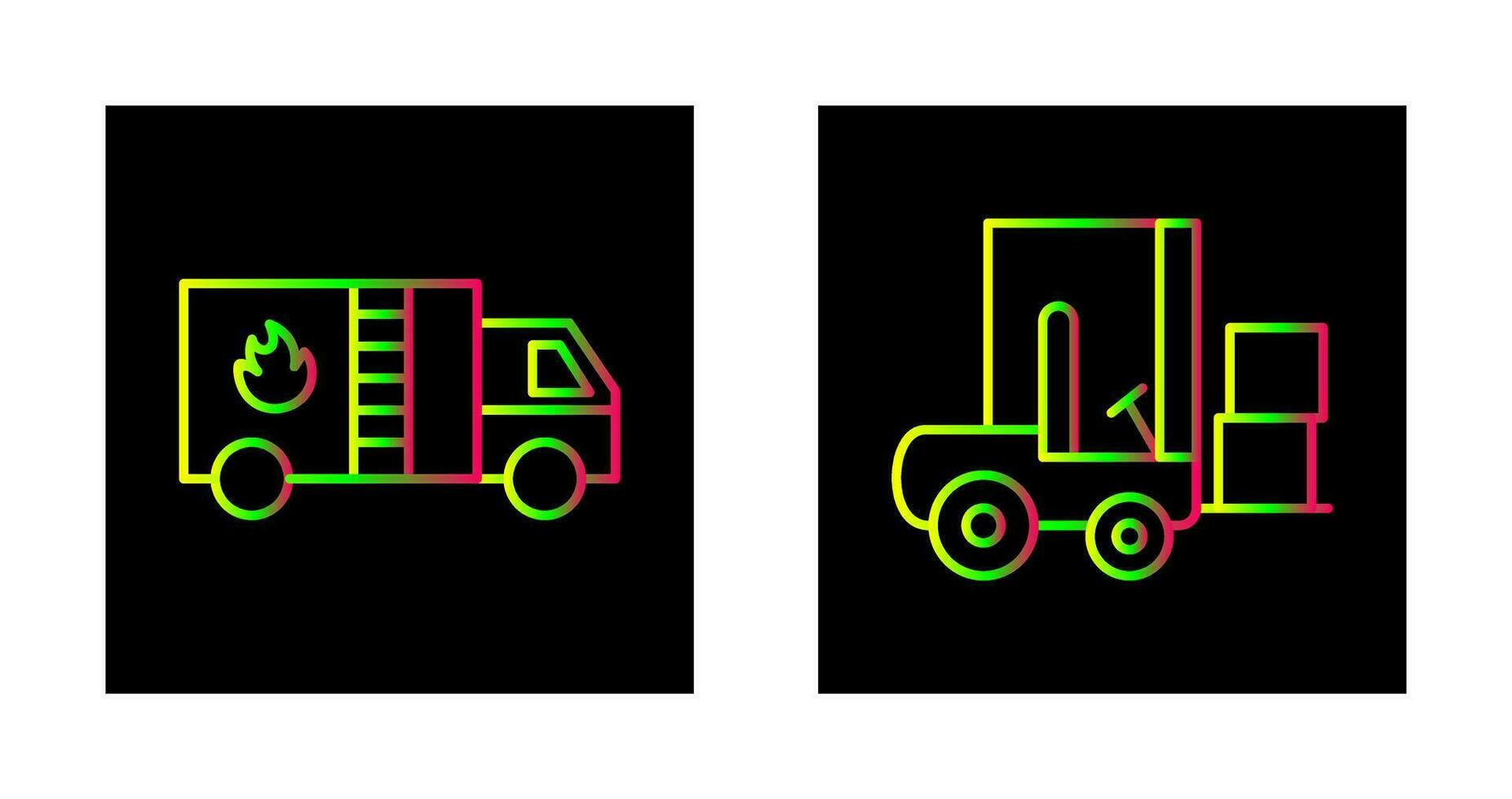 Fire Bridge and Forklifter Icon vector