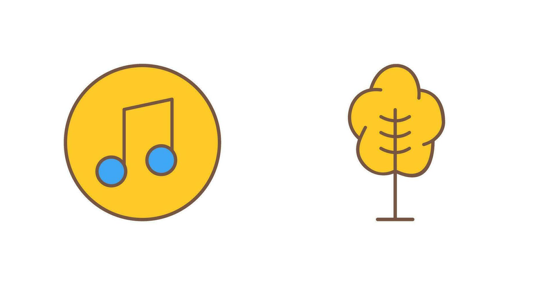 Music Player and Tree Icon vector