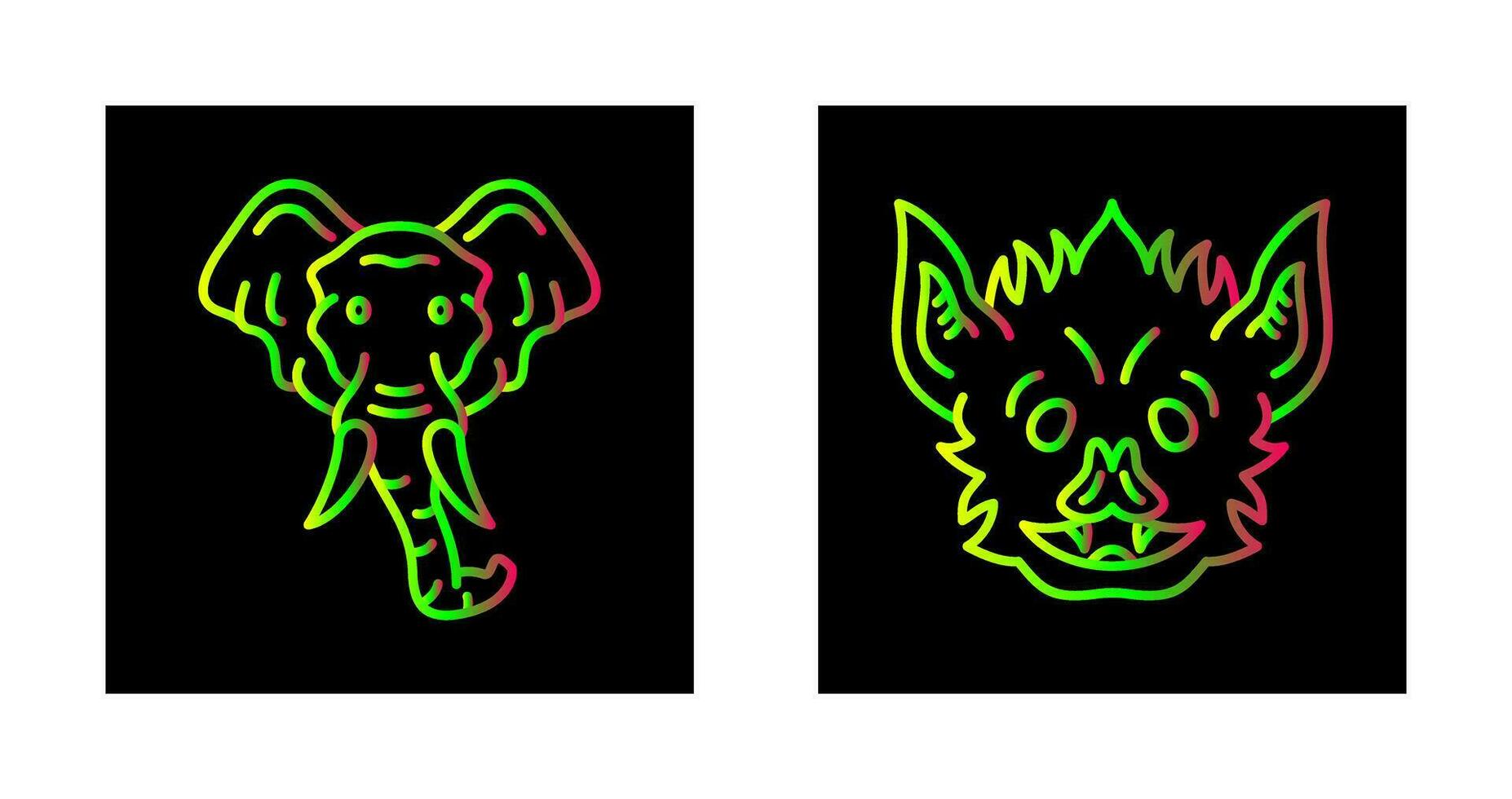 Eleplant and Bat Icon vector