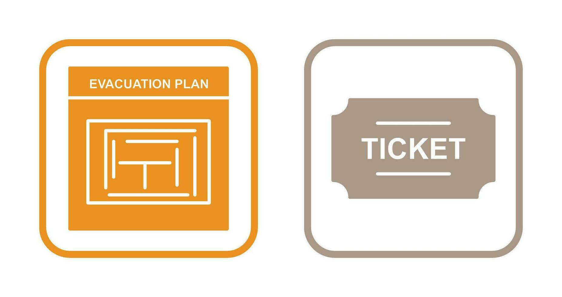 Evacuation Plan and Tickets Icon vector