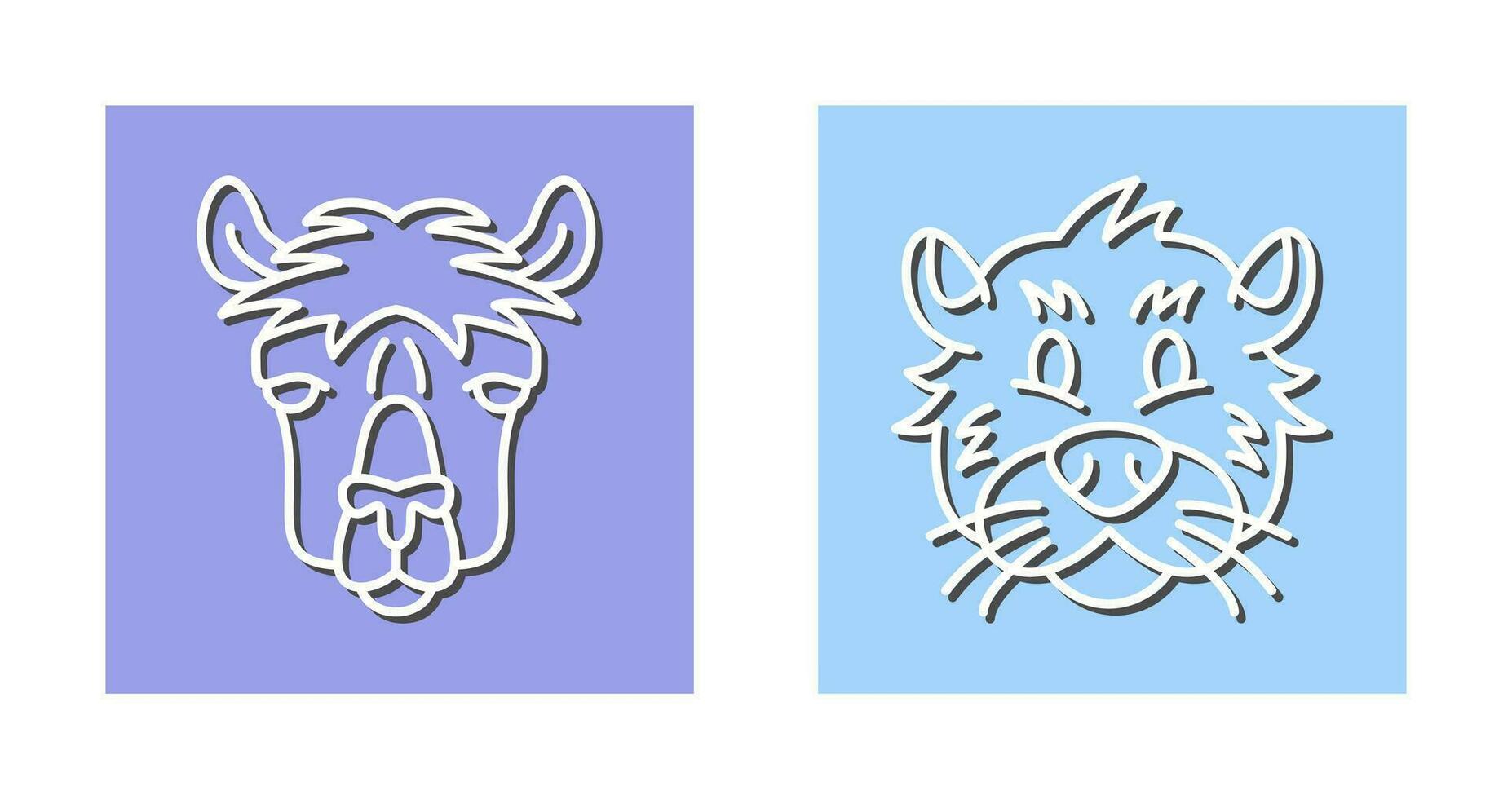 Alpaca and Otter Icon vector