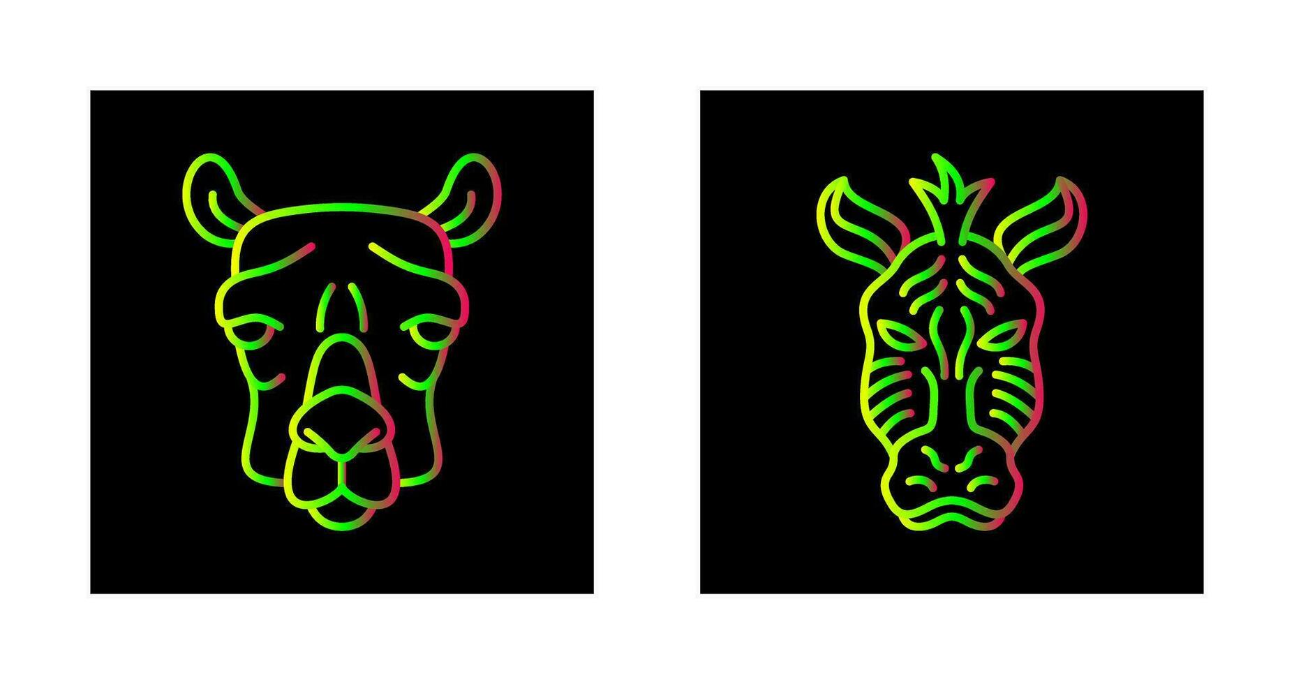 Camel and Zebra Icon vector