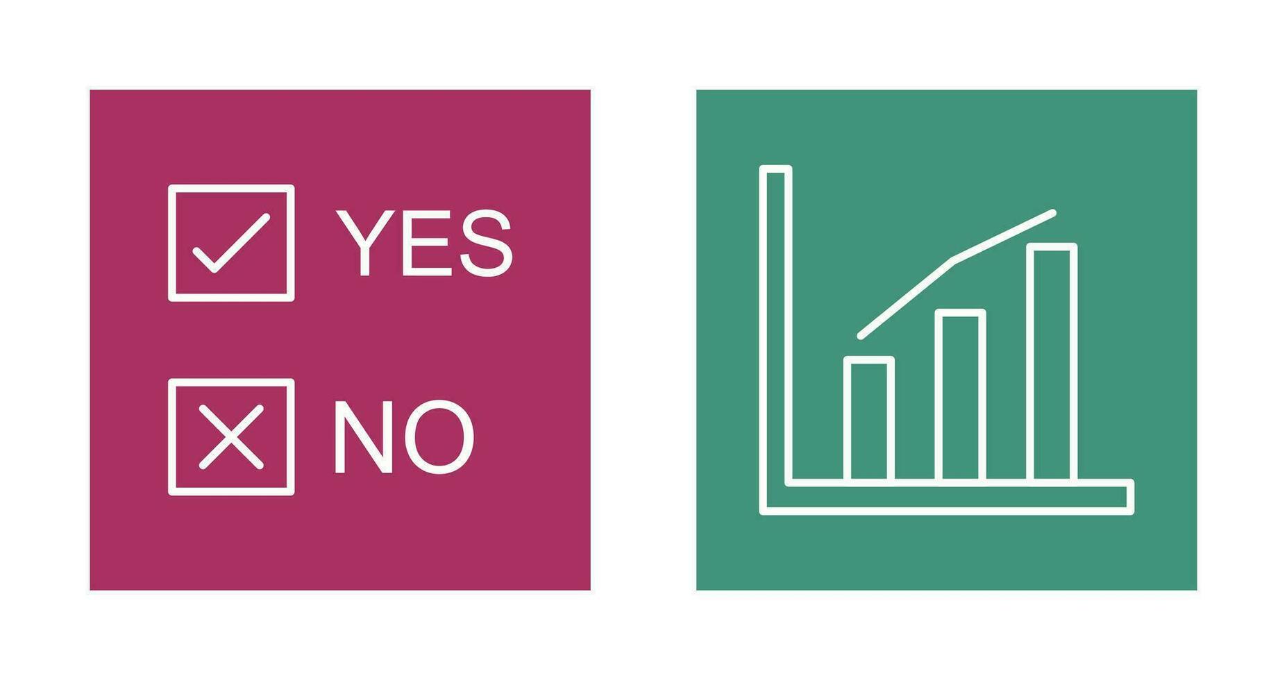 Yes No Option and Statistics Icon vector