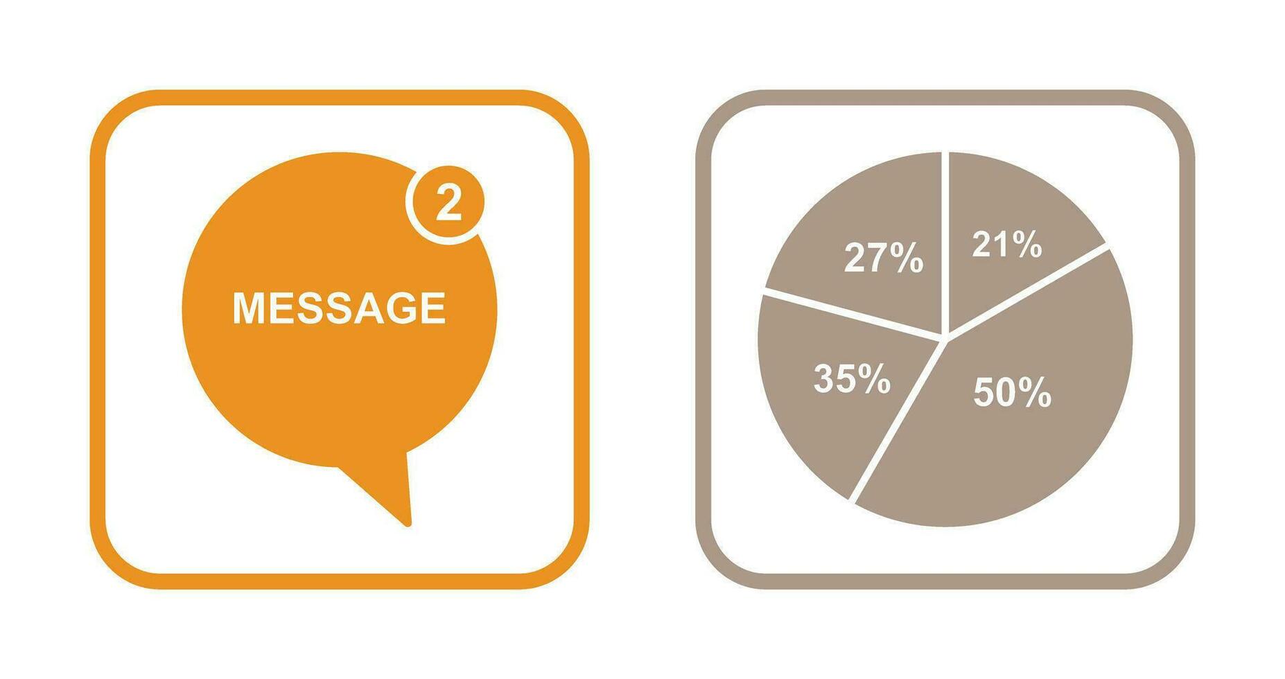 Message Bubbles and Pie Chart Icon vector