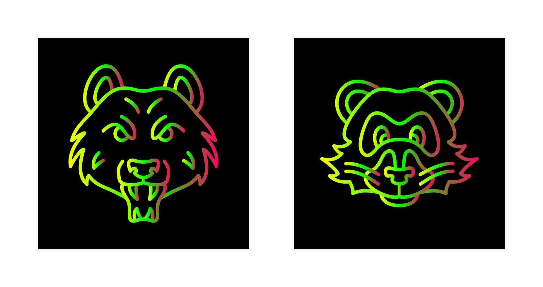 Bear and Ferret Icon vector