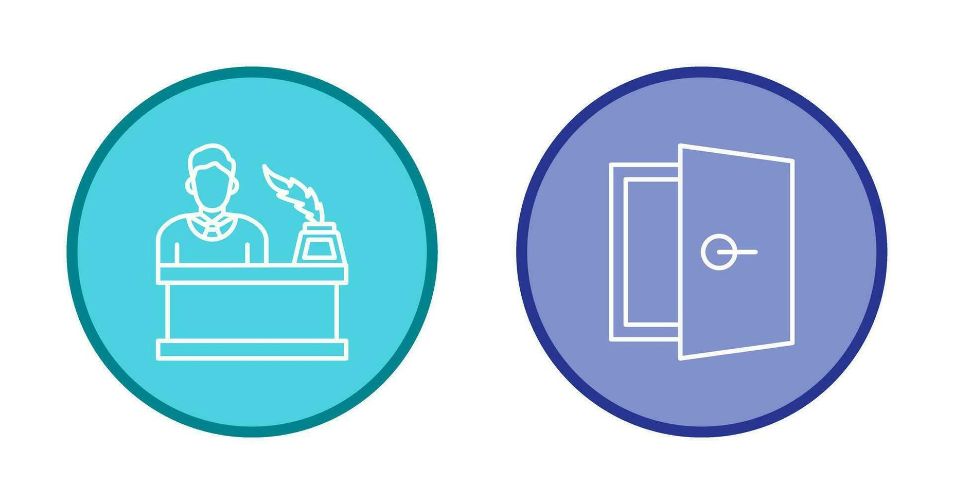 Magistrate and Door Icon vector