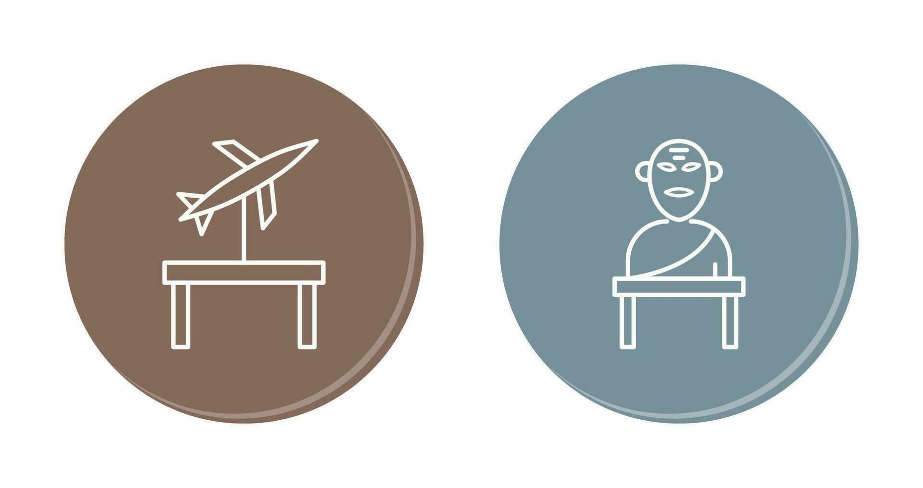 Jet Exhibit and Greek god Icon vector