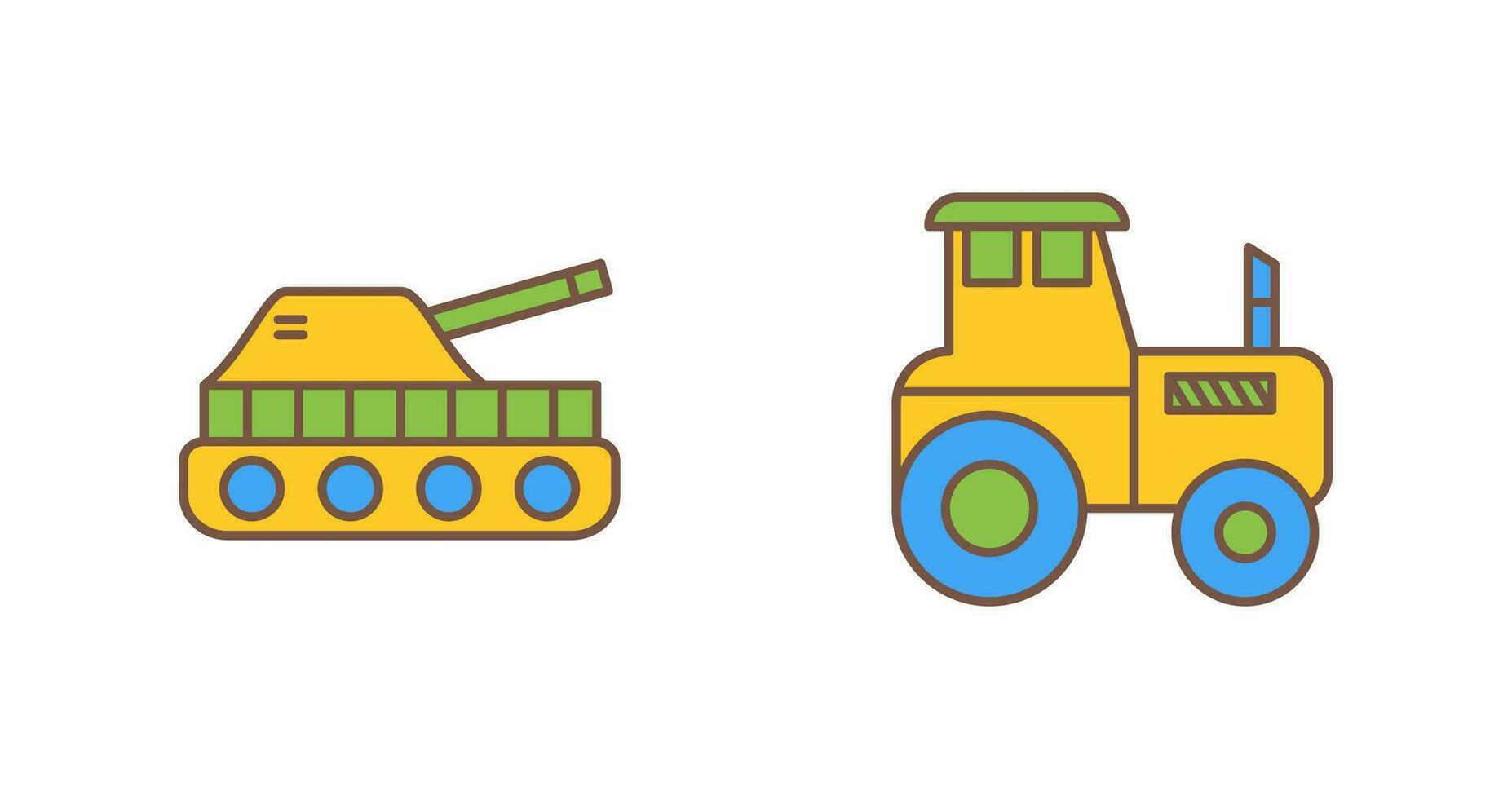 Tank and Tractor Icon vector