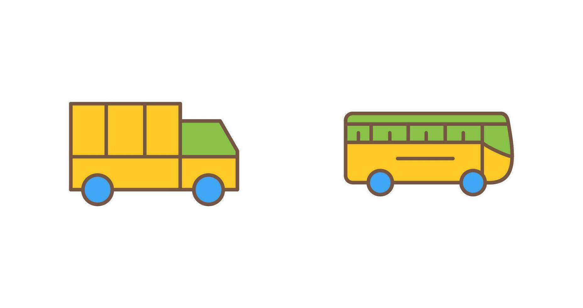 camión y autobús icono vector