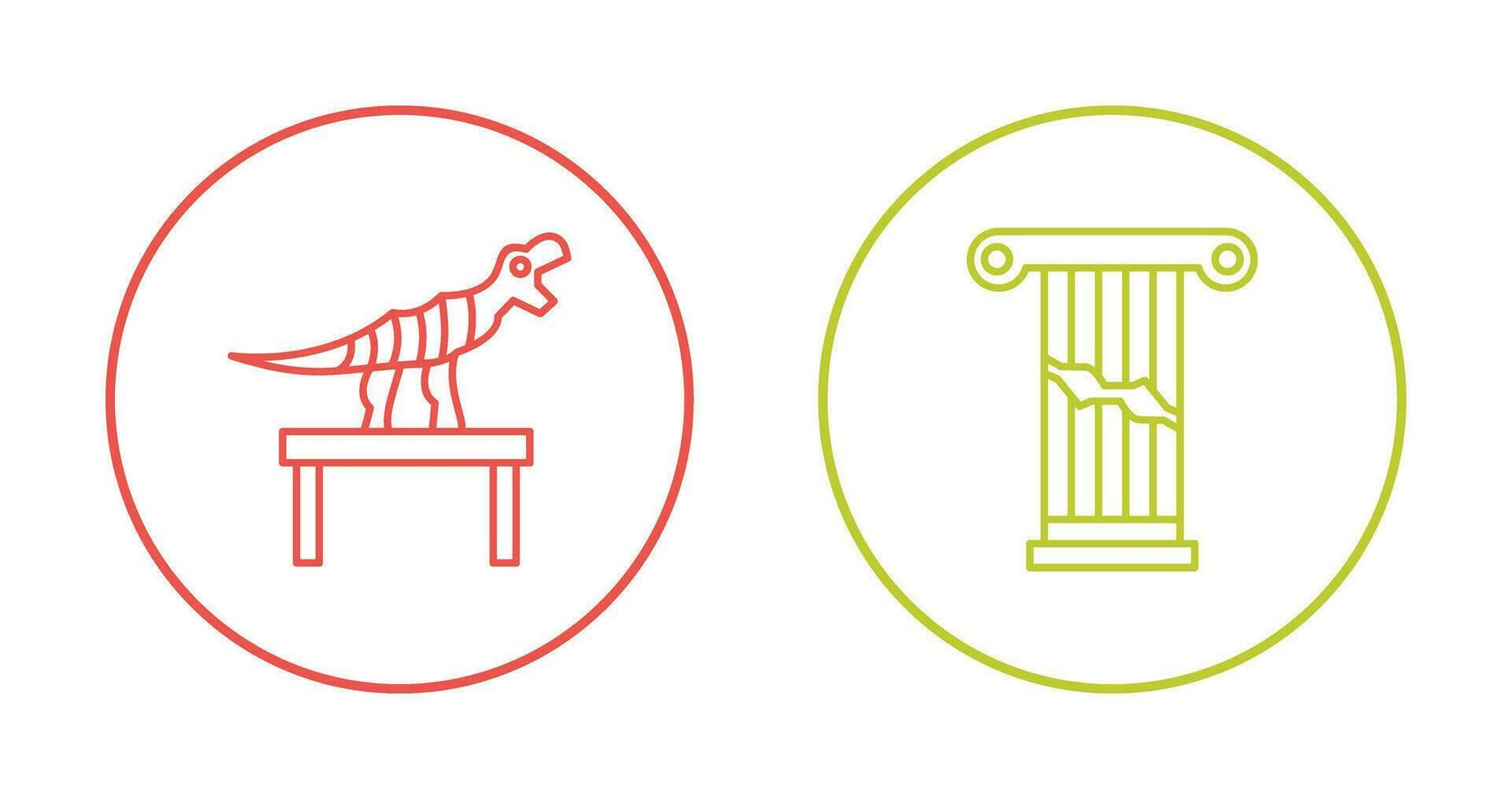 Bones Exhibit and Broken Icon vector
