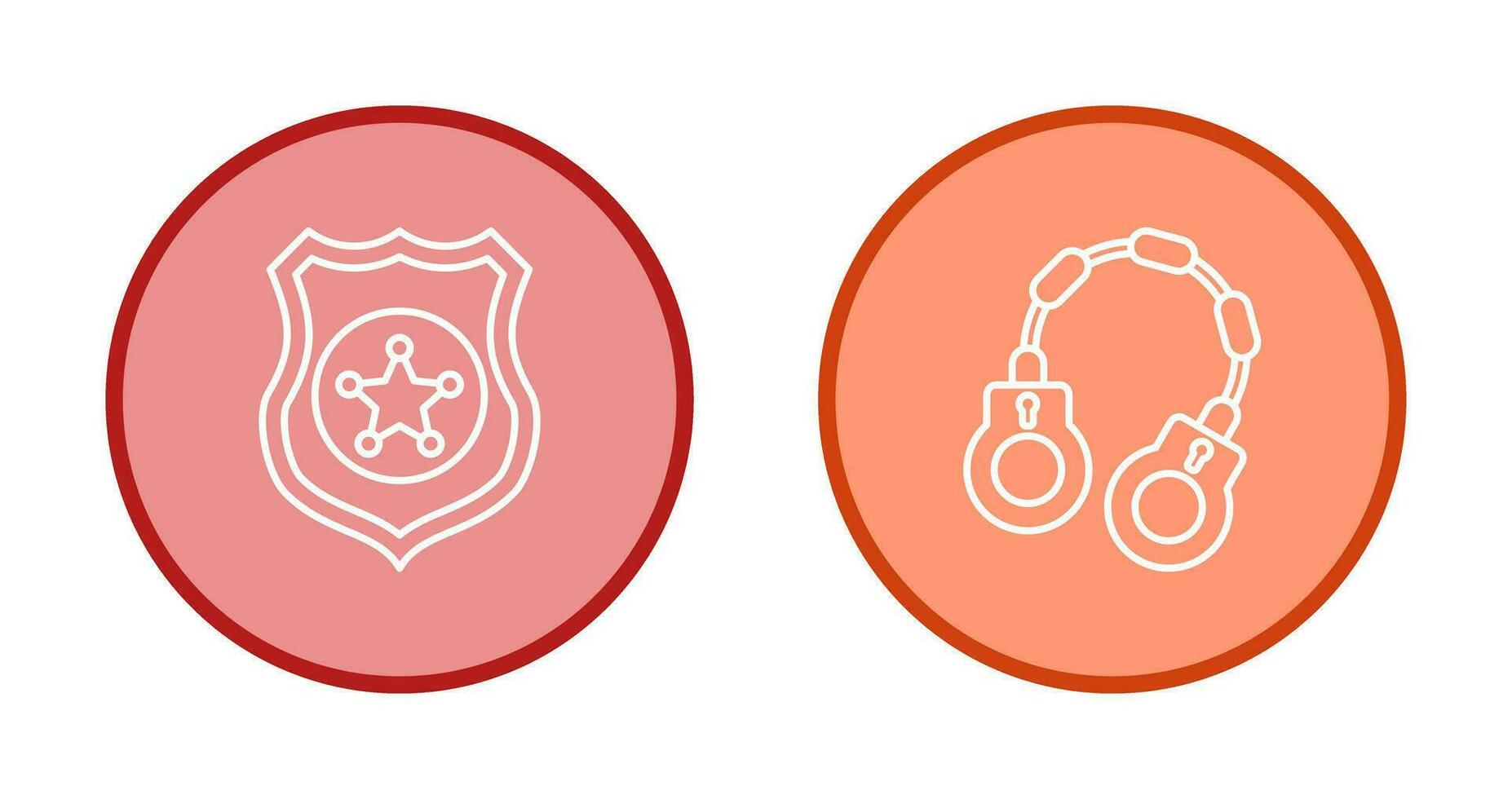 Police shield and Handcuff Icon vector