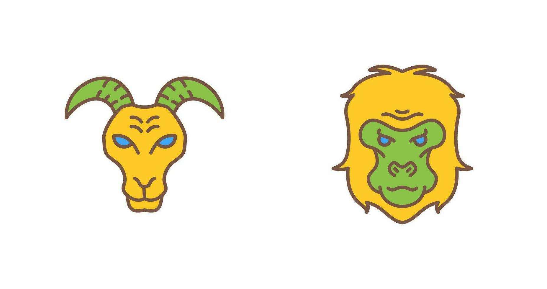 Goat and Gorilla Icon vector