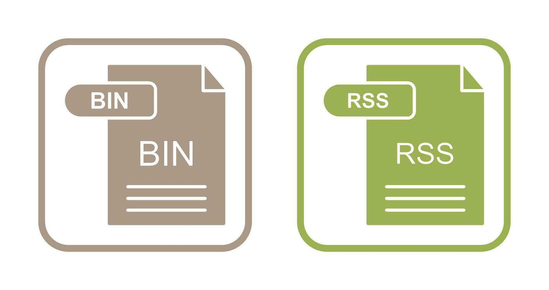 BIN and RSS Icon vector