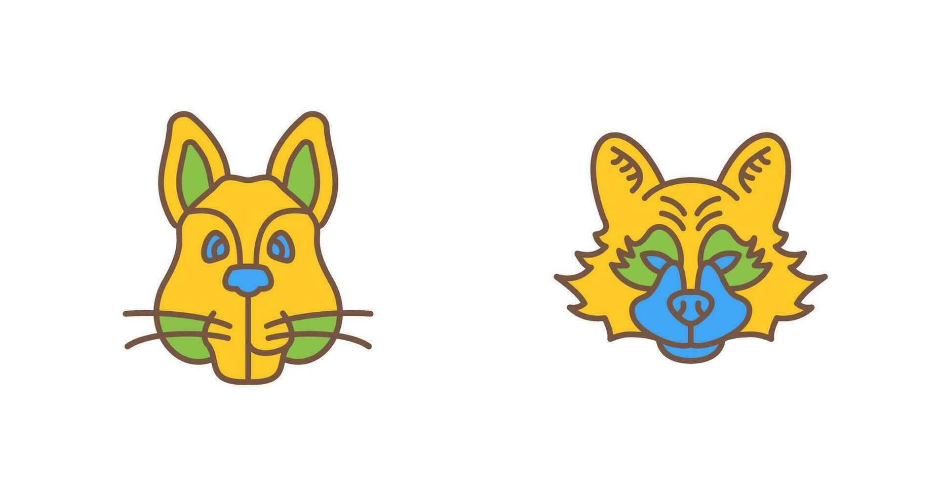 Squirrel and Raccoon Icon vector