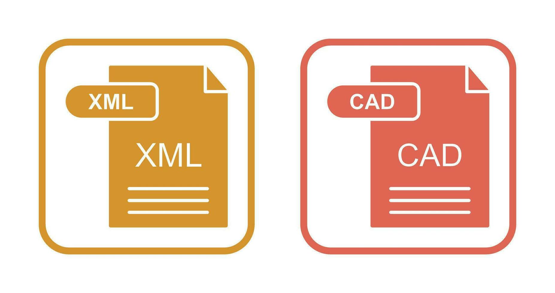 XML and CAD Icon vector