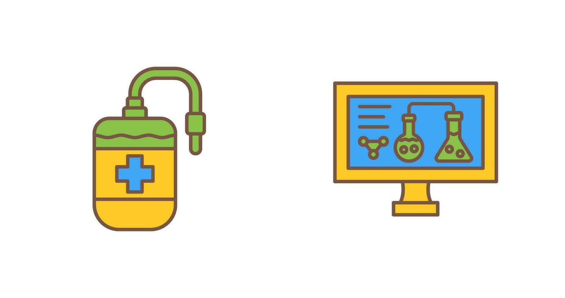 Blood Bag and Experiment Icon vector