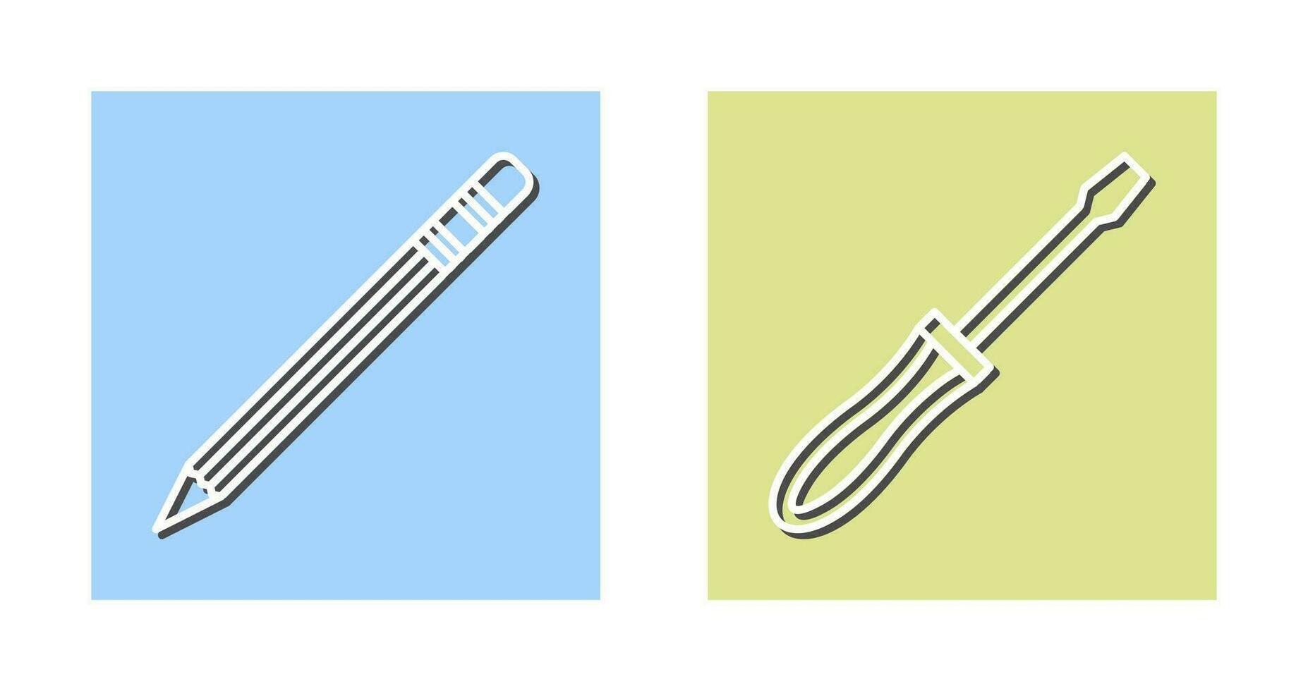 Pencil and Screwdriver Icon vector