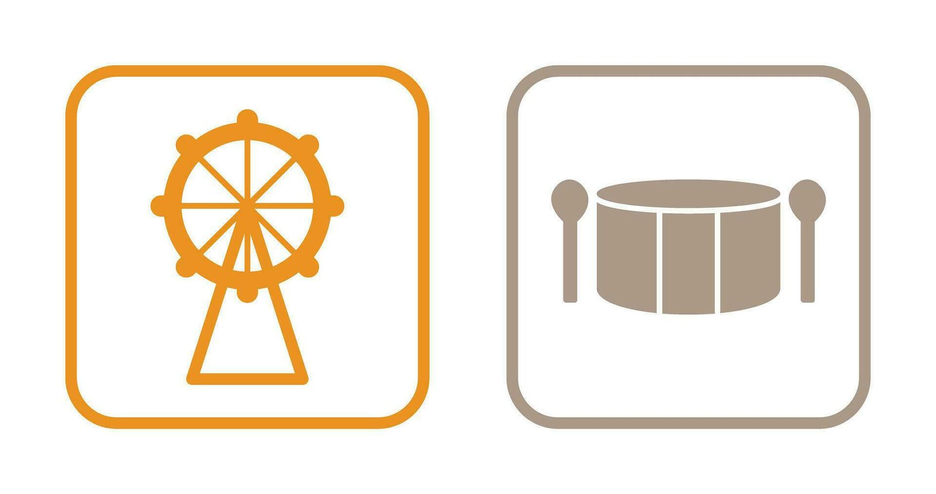 Ferris Wheel and Drum Icon vector