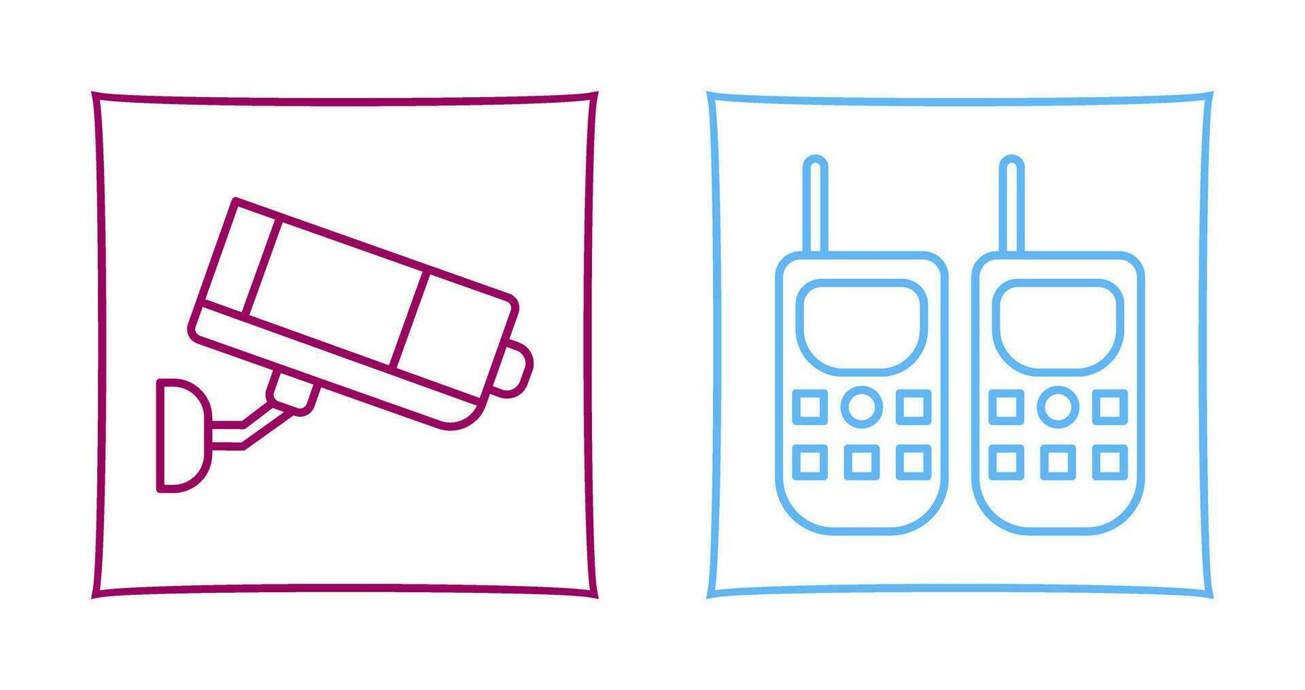 CCTV Camera and Walkie Talkie Icon vector