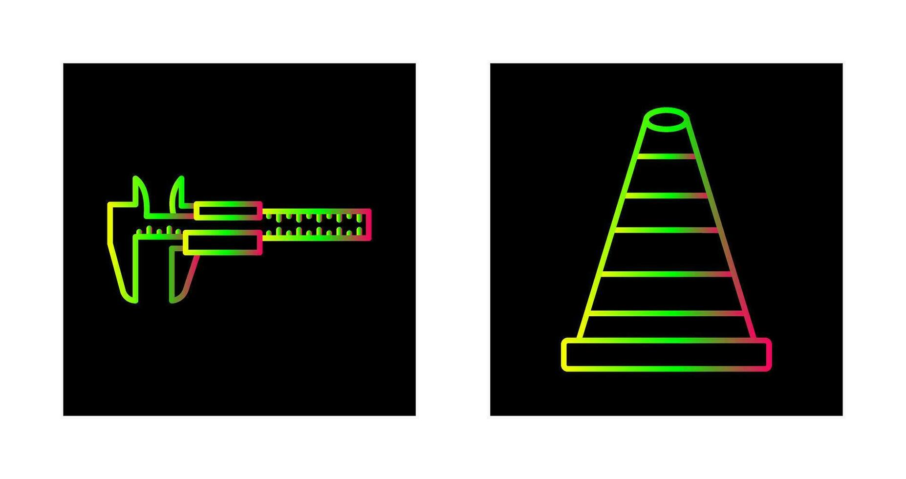 cono y calibrador icono vector