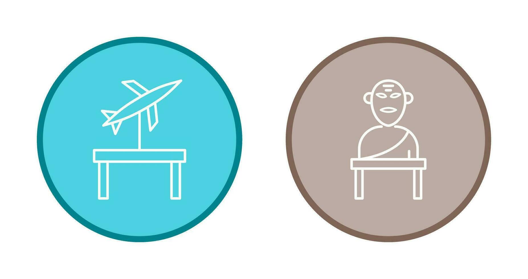 Jet Exhibit and Greek god Icon vector
