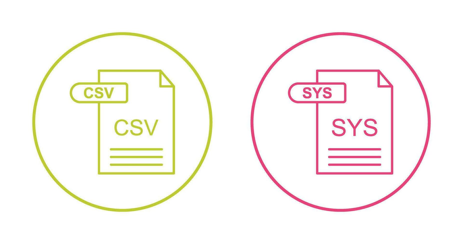 CSV and SYS Icon vector