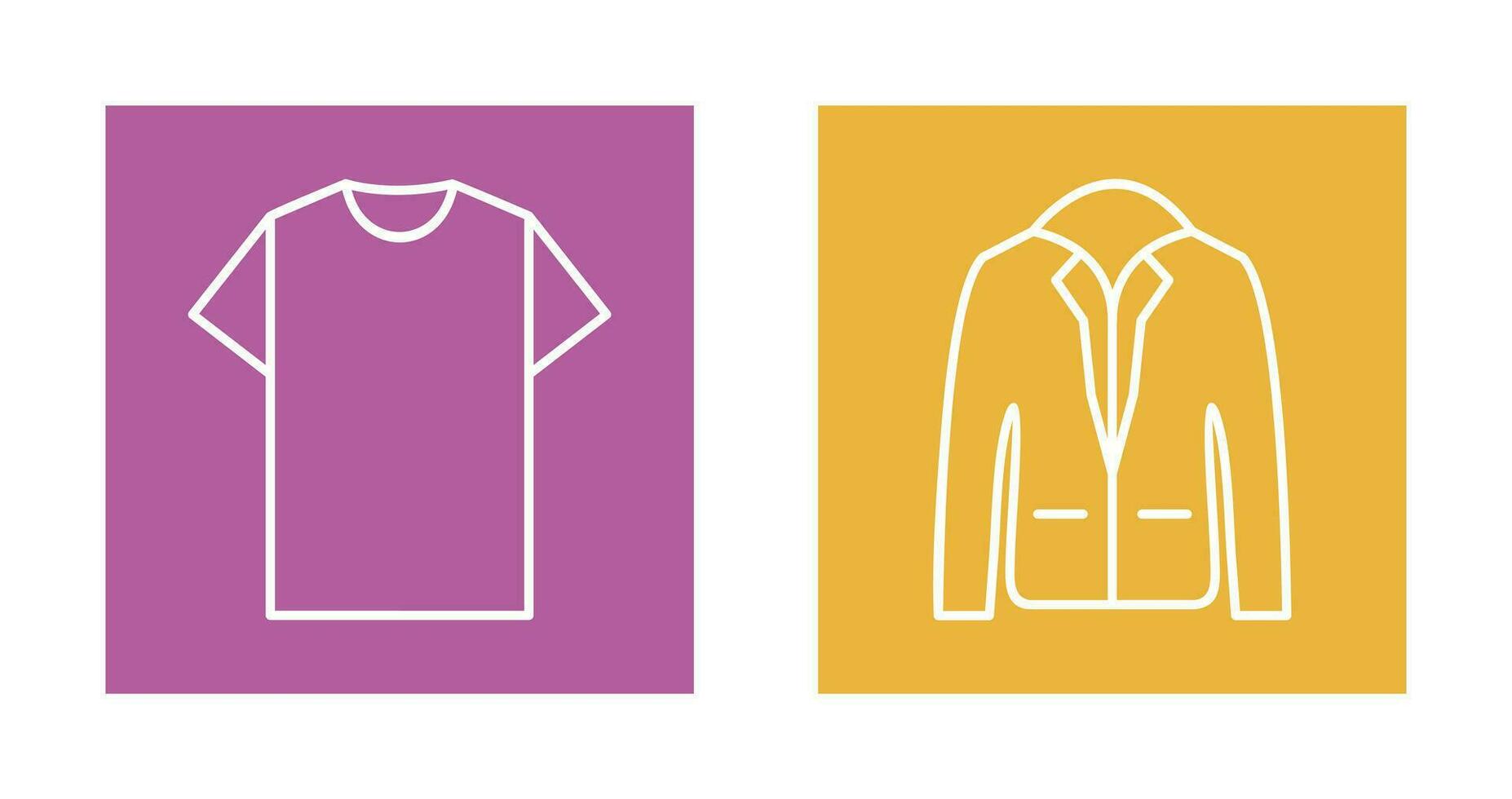 Plain T Shirt and Stylish Jacket Icon vector