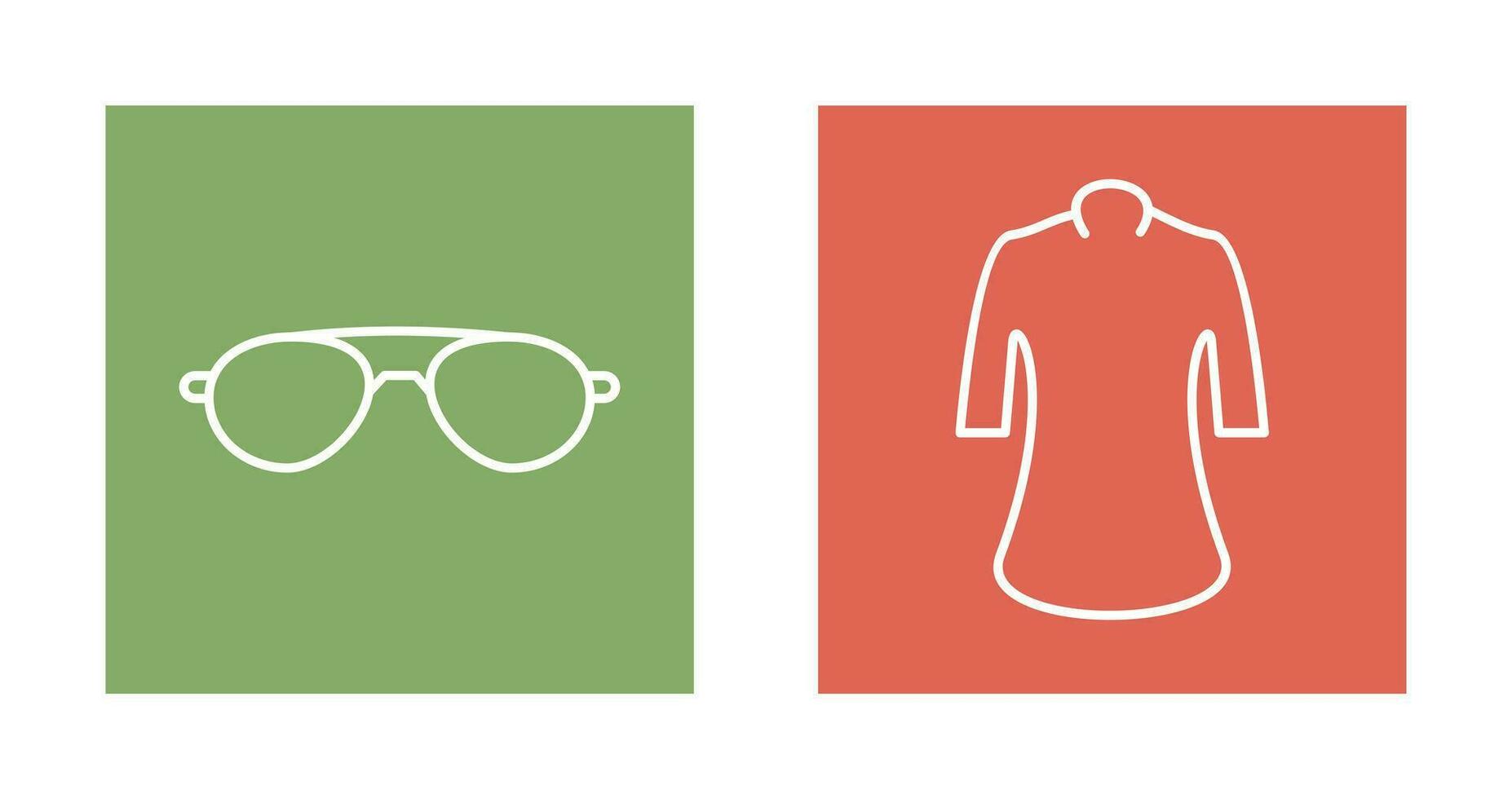 señoras camisa y Gafas de sol icono vector