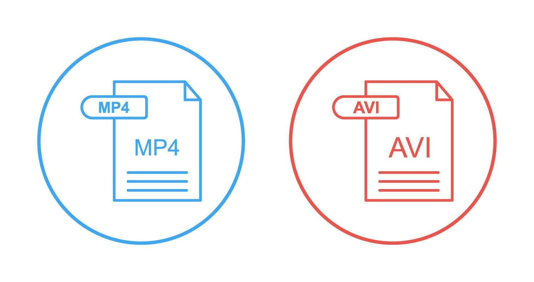 MP4 and AVI  Icon vector