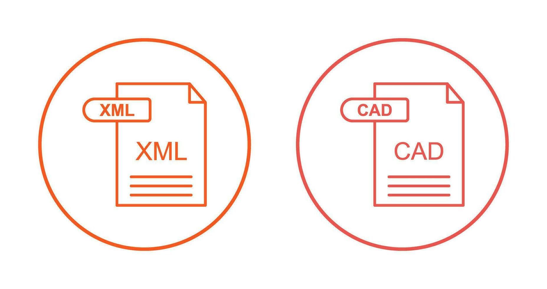 XML and CAD Icon vector