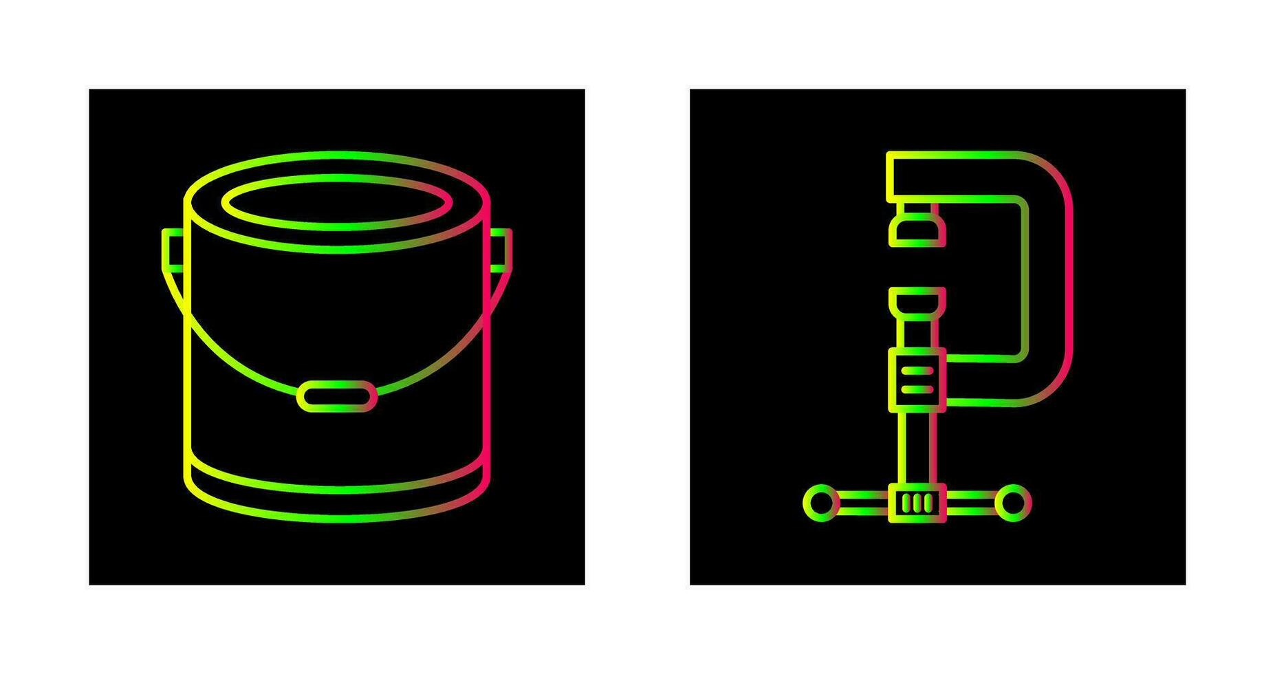 Paint Bucket and Clamp Icon vector
